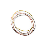 Bracciale Rigido Composto da Cinque Bracciali Martellati con Bagno Galvanico in Tre Unoaerre
