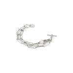 Bracciale Multifilo con Maglie "Paper Clip" in Finitura Diamantata e Chiusura Unoaerre