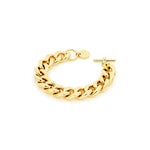 Bracciale in Ottone Lucido con Catena Grumetta Ovale Battuta e Chiusura Unoaerre