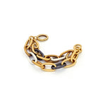 Bracciale a Due Fili di Catena Forzatina in Ottone con Bagno Unoaerre