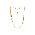 Collana Lunga Modello Chanel di Catena con Maglie Piccole Ovali Alternate Unoaerre