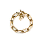 Bracciale di Catena Forzatina Battuta in Ottone Lucido con Bagno Unoaerre