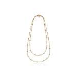 Collana Lunga in Ottone con Due File di Catena Forzatina Sottile Unoaerre