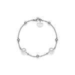 Bracciale di Catena Forzatina Sottile in Ottone con Sfere Piccole Lucide Alternate Unoaerre