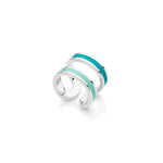 Anello con Bagno in Argento e Smalto Azzurro Chiaro e Scuro Unoaerre