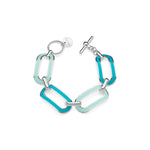 Bracciale in Ottone Argentato e Smalto Azzurro Chiaro e Scur Unoaerre