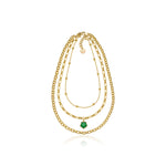 Collana a Tre Fili con Mix Catene Fantasia in Ottone Dorato Unoaerre