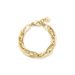 Bracciale Catena a Navette Concatenata in Ottone Dorato Unoaerre