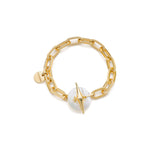 Bracciale a Maglia Catena con Elemento a Punta e Perla Unoaerre