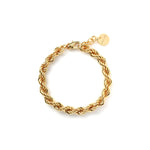 Bracciale in Catena Corda con Bagno Galvanico in Oro Giallo 24kt Unoaerre
