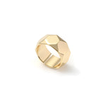 Anello a Fascia Lucida Sfaccettata Unoaerre