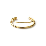 Bracciale Rigido Aperto in Ottone Dorato con Doppio Filo Unoaerre