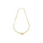 Collana Lunga in Catena Forzatina Dorata con Chiusura T-bar Gioiello Unoaerre