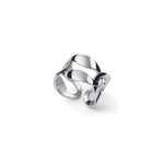 Anello con Maglia Marina Piatta Intrecciata e Finitura Lucida Unoaerre