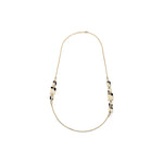 Collana Lunga con Catena Sottile Alternata a Maglie Rettangolari a Scalare Unoaerre