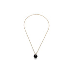 Collana Lunga della Collezione Mine con Ciondolo Grande Smaltato Nero Lucido Unoaerre