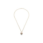 Collana Lunga della Collezione Mine con Ciondolo Grande Smaltato Bianco Latte Lucido Unoaerre