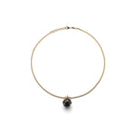 Collana della Collezione Mine con Ciondolo Piccolo Smaltato Nero Lucido Unoaerre