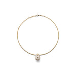 Collana della Collezione Mine con Ciondolo Piccolo Smaltato Bianco Latte Lucido Unoaerre