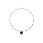 Collana della Collezione Mine con Ciondolo Piccolo Smaltato Bordeaux Lucido Unoaerre