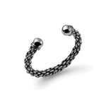 Bracciale Rigido Aperto a Corda Ritorta con Finitura Ossidata e Terminali a Contrasto Unoaerre