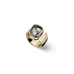 Anello a Fascia con Pietra Quadrata Azzurra Unoaerre