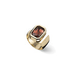 Anello a Fascia con Pietra Quadrata Rossa Unoaerre
