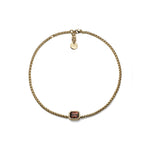 Collana Sottile con Pietra Rettangolare Viola e Pendente Unoaerre