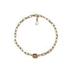 Collana a Maglia Paperclip con Pietra Fumé Unoaerre