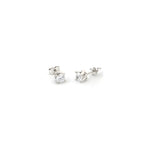 Orecchini in Argento Rodiato 925 con Pietra Zirconia Cubica Bianca Unoaerre