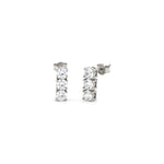 Orecchini Trilogy in Argento Rodiato 925 con Pietre Zirconia Cubica Bianca Unoaerre