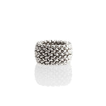 Anello in Argento a Fascia Media in Maglia "Chicco di Riso" Unoaerre
