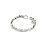 Bracciale in Argento 925 Rodiato con Catena Rolò e Chiusura con Moschettone Unoaerre