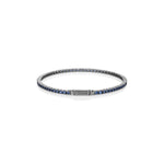 Bracciale Tennis in Argento 925 Brunito con Pietre Zirconia Cubica Blu Unoaerre