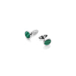 Gemelli Ovali con Pietra Malachite Verde Unoaerre
