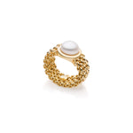 Anello Donna, Fascia Chicco in Argento e Perla Naturale Unoaerre