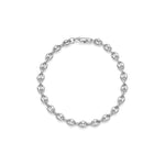 Bracciale in Argento Rodiato con Maglia Marina e Moschettone Unoaerre