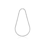 Collana in Argento Rodiato con Catena Corda Diamantata e Moschettone Unoaerre