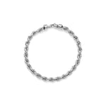 Bracciale in Argento Rodiato con Catena Corda e Moschettone Unoaerre