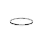 Bracciale Tennis in Argento con Pietre Zirconia Cubica Nere e Chiusura Unoaerre