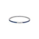 Bracciale Tennis in Argento con Pietre Zirconia Cubica Blu e Chiusura Unoaerre