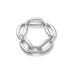 Bracciale in Argento con Maglie Ovali Bombate e Chiusura a Moschettone Unoaerre