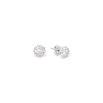 Orecchini in Argento Rodiato con Fiori in Pavé di Pietre Zirconia Cubica Unoaerre