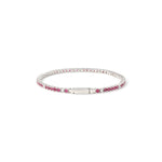 Bracciale Tennis in Argento 925 Rodiato con Zirconia Cubica Fucsia e Pietre Unoaerre