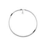 Collana in Argento con Tubo Quadro Zigrinato, Chiusura a Moschettone Unoaerre