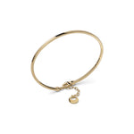Bracciale Bangle in Argento con Tubo Quadro Zigrinato Unoaerre