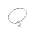Bracciale Bangle in Argento con Tubo Quadro Zigrinato Unoaerre