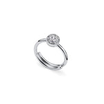 Anello in Argento 925 Rodiato con Sfera e Pavé di Zirconia Unoaerre