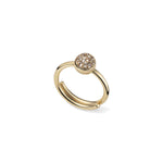 Anello in Argento Placcato Oro 18kt con Sfera e Pavé di Zirconia Unoaerre