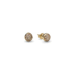 Orecchini Donna in Argento Dorato con Sfere e Pavé di Zircon Unoaerre